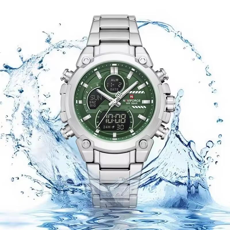 NAVIFORCE Men Watch Luxury LCD Digital Sport Wristwatches Dual Display Alarm Chronograph Man Clock Relogio Masculino