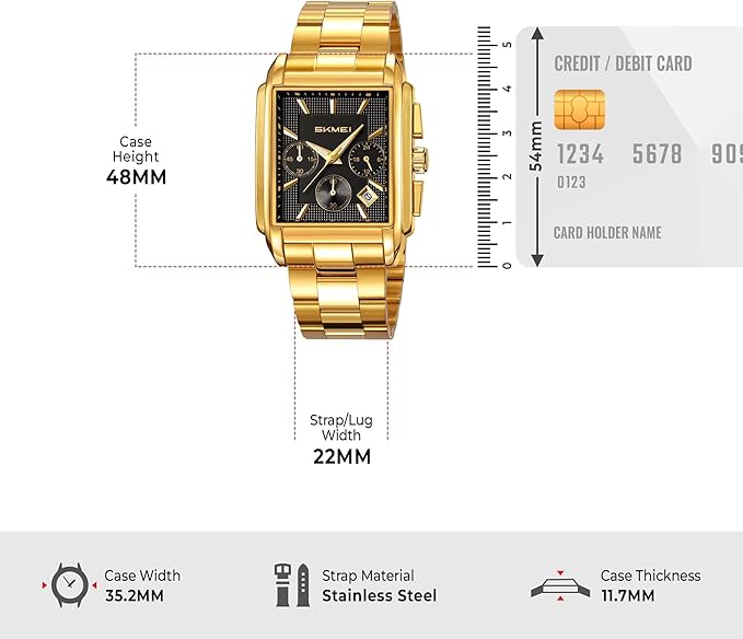 SKMEI Fashion Luxury Men Watch Reloj Stainless Steel Wristwatch Waterproof Quartz Watches for Men