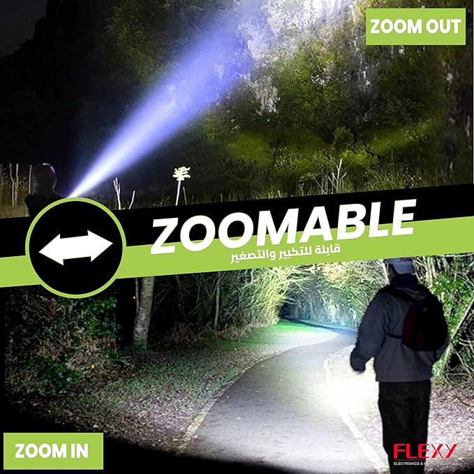FLEXY F90 Rechargeable Flashlight: 1000M Irradiation