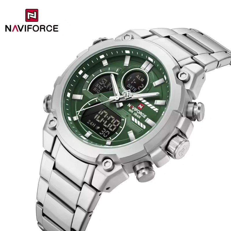 NAVIFORCE Men Watch Luxury LCD Digital Sport Wristwatches Dual Display Alarm Chronograph Man Clock Relogio Masculino