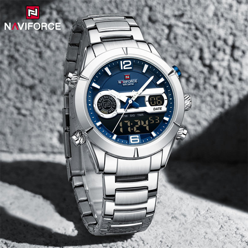 NAVIFORCE 2026 Original Men Watch Quartz Digital Male Clock Outdoor Sport Top Brand Luxury Waterproof LED Wristwatch 