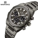 Naviforce High Quality Mens Digital Watch Stainless Steel Band Luminous Chronometer Double Display Sports Hand Watch